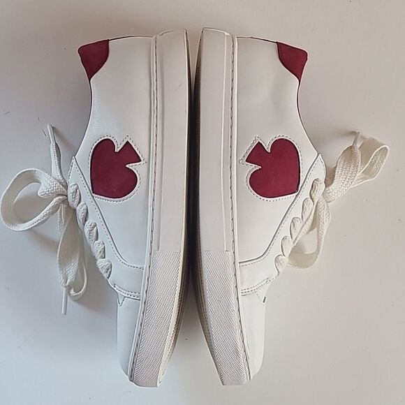 Kate Spade Optic White/Burgundy Fez Sneaker Size 7 EU 37.5 - Picture 8 of 15